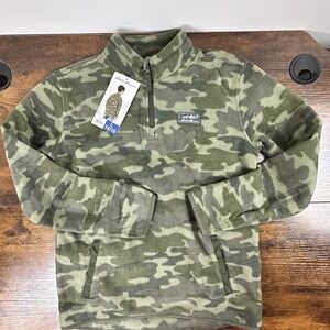 Eddie Bauer Youth Boys Quest Fleece 1/4 Zip Large 14/16 Camo Camouflage Shirt‎